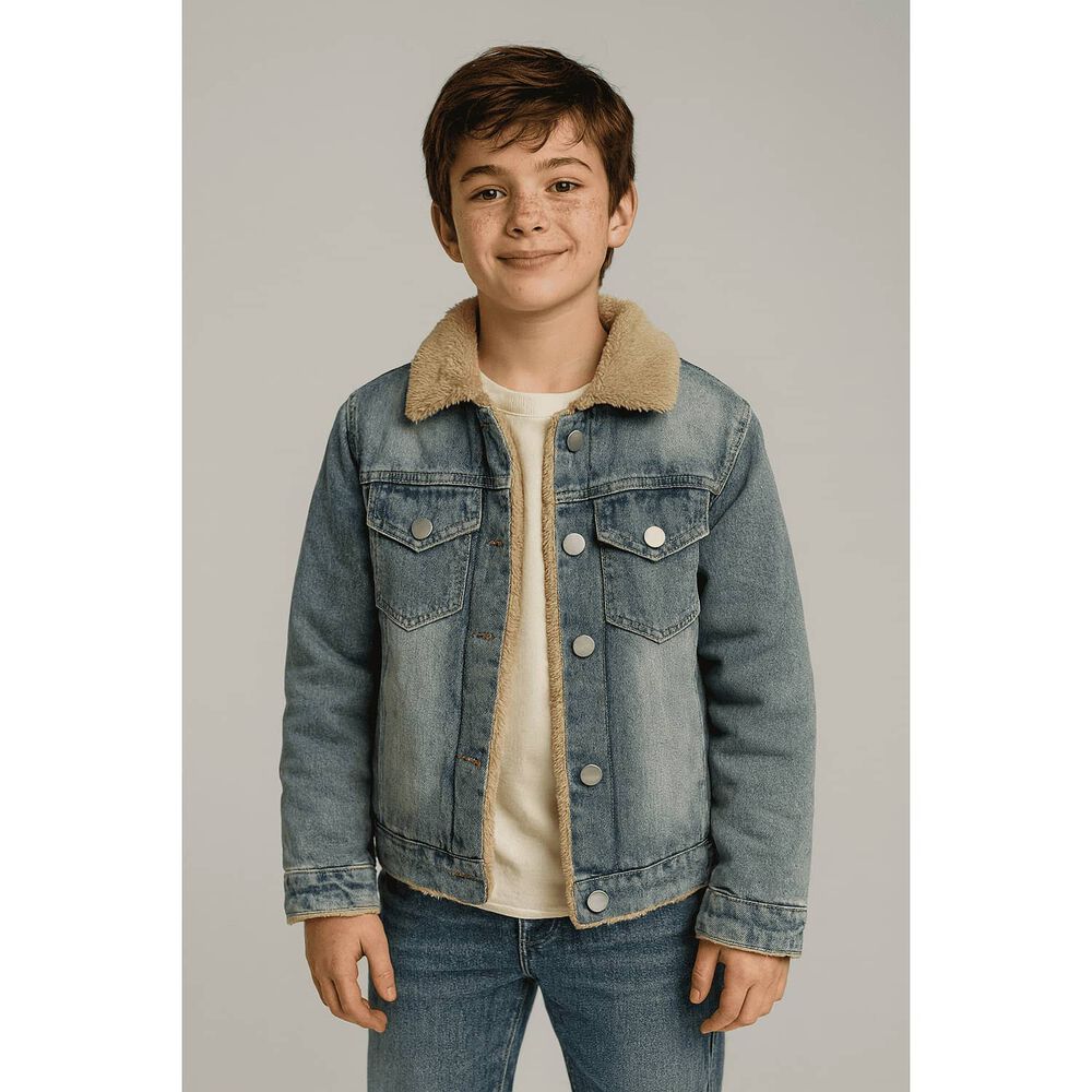 Chaqueta Jean Sherpa T&eacute;rmica Unisex Infantil image number 0.0
