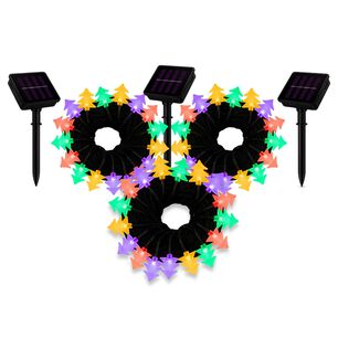 Set 3 Luces Navidad Led Arboles Solar 4m Rgb Decoracion