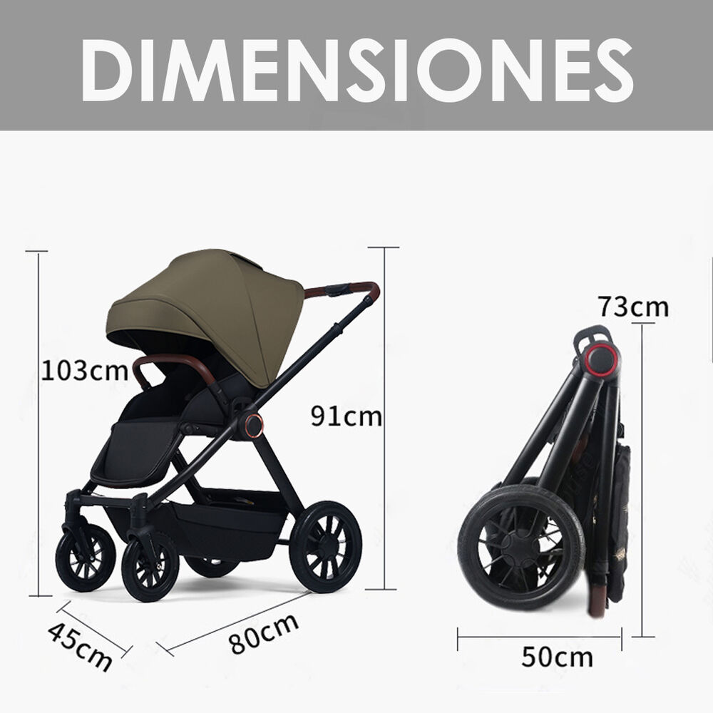 Coche De Beb&eacute; Asiento Reversible Gris Gold Babymine image number 8.0