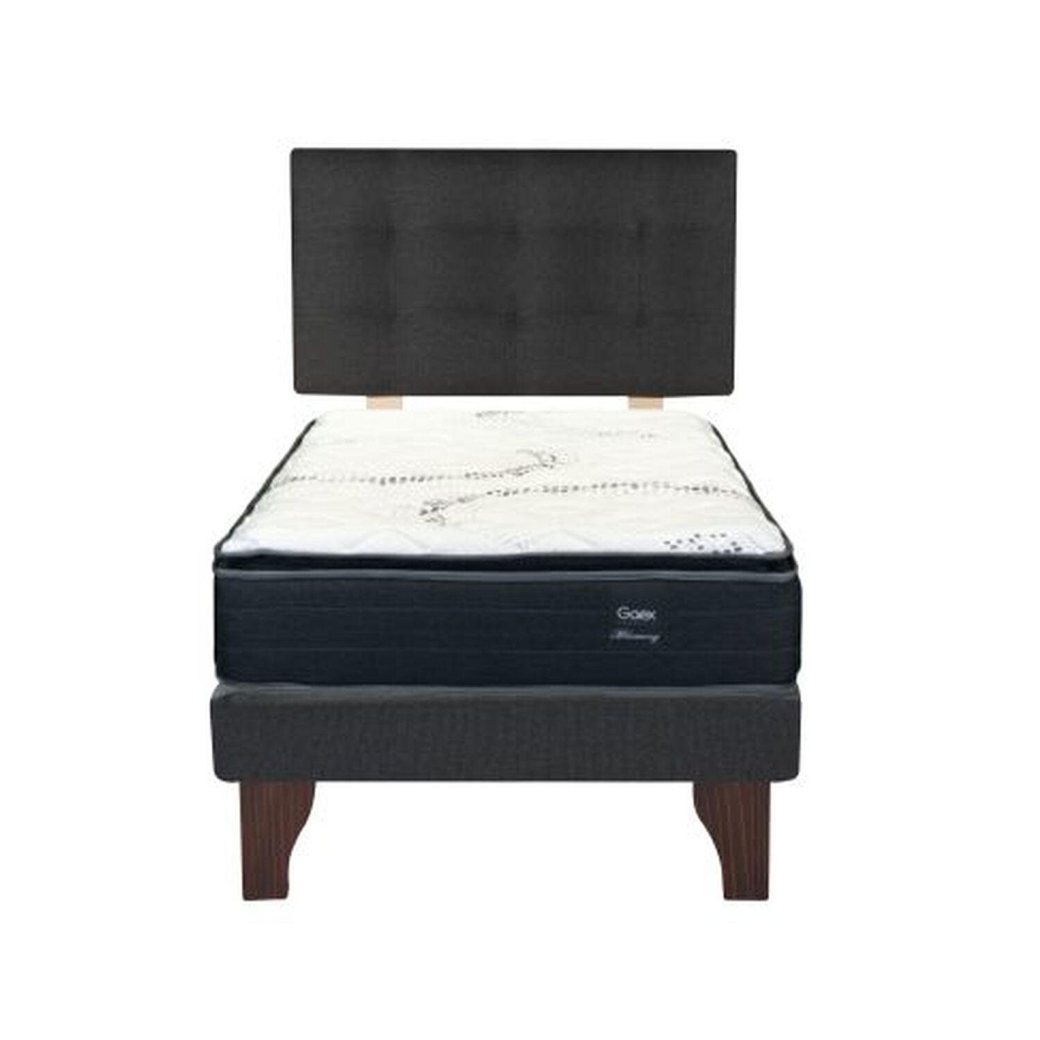 Cama Europea 1.5 Plaza 190 Plus Respaldo Ginebra image number 1.0