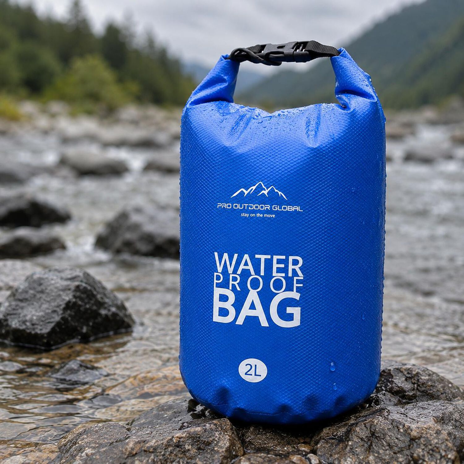 Bolsa Seca Contra Agua Impermeable Flotante Outdoor Camping Kayak 2l Azul image number 2.0