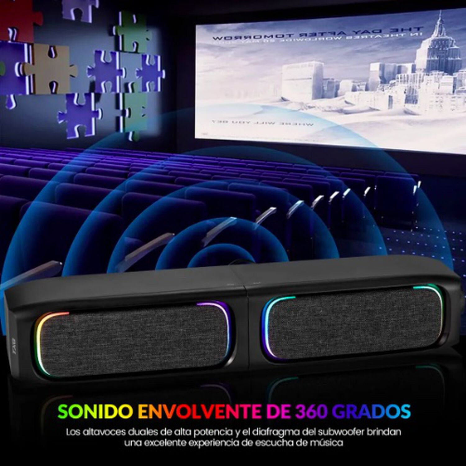 Soundbar Parlante Gamer Pc Tv Rgb image number 3.0