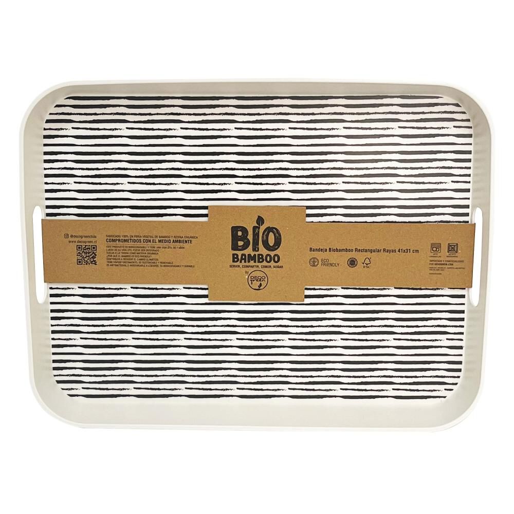 Bandeja Biobamboo Rayas 41x31 Cm Decogreen image number 0.0