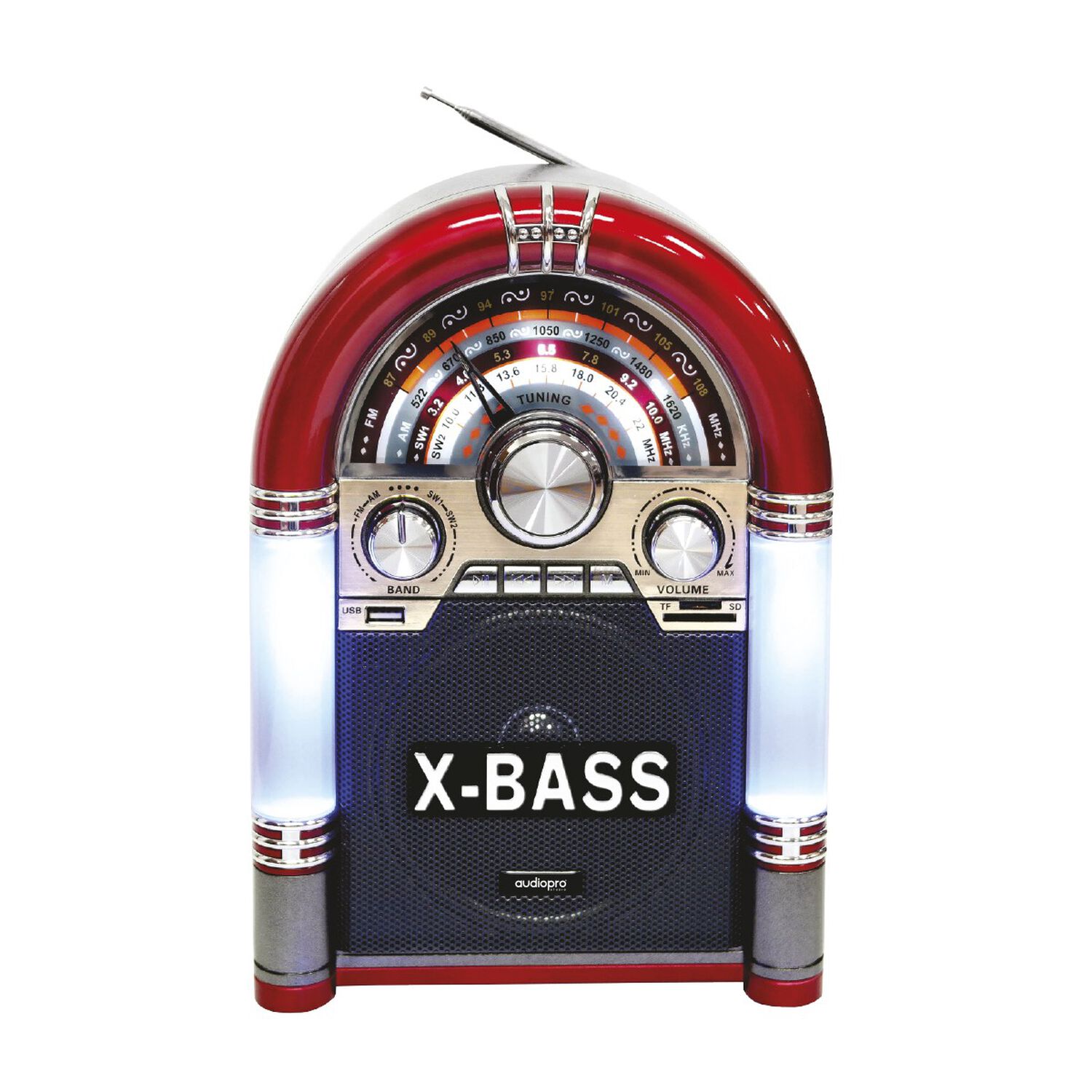Radio Rockola Audiopro Am/fm Bluetooh / Usb / Sd / Bateria Recargable Ap02053 image number 0.0