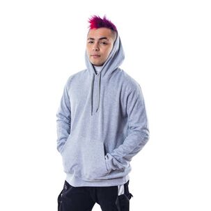 Poleron Gris Canguro Hombre Relaxed Fit Para Estampar