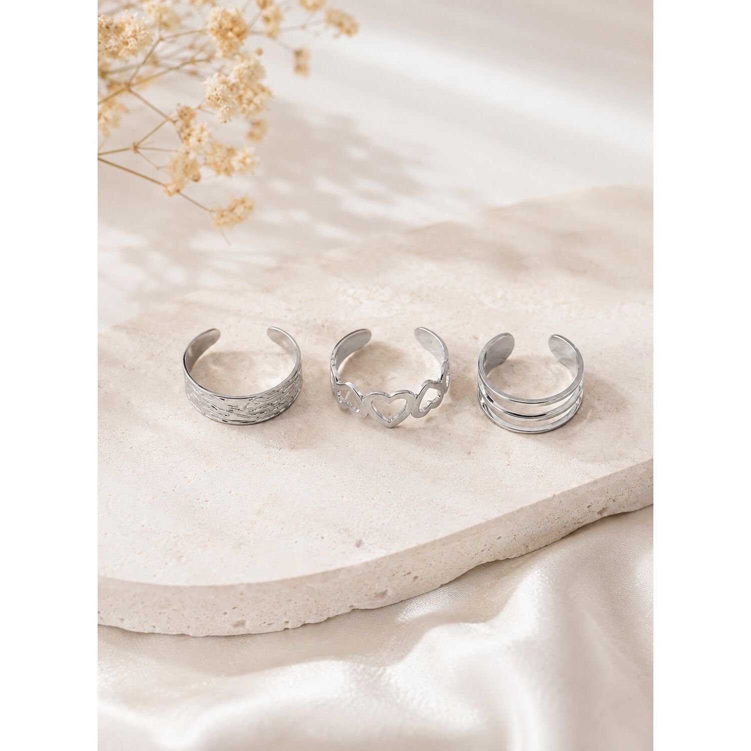 Set 3 Anillos Ajustables De Pies Dedos image number 8.0