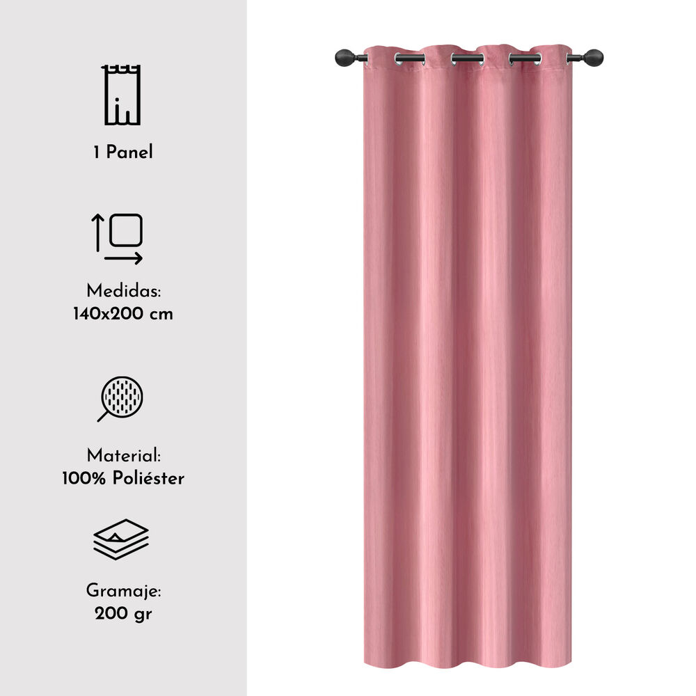 Cortina Velvet 140x200 Cm Rosa image number 2.0