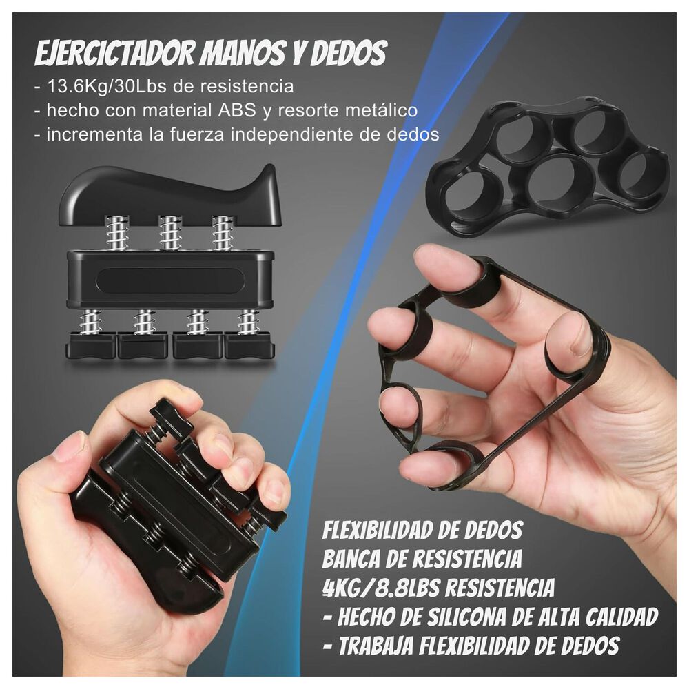 Set Hand Grip 10-60 Kg Manos Dedos Antebrazo Yepsport image number 2.0