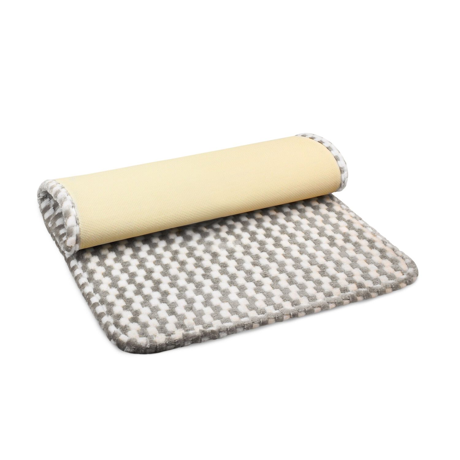 Alfombra De Ba&ntilde;o Nautica Home Memory Foam 50x80 Cm Cuadros Silver image number 1.0
