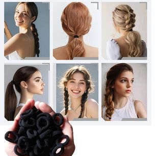 Set De 80 Mini Bandas O Colets El&aacute;sticas Para El Cabello Suaves Y Sin Costuras