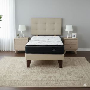Cama Europea 1.5 Plaza 200 Plus Respaldo Ginebra