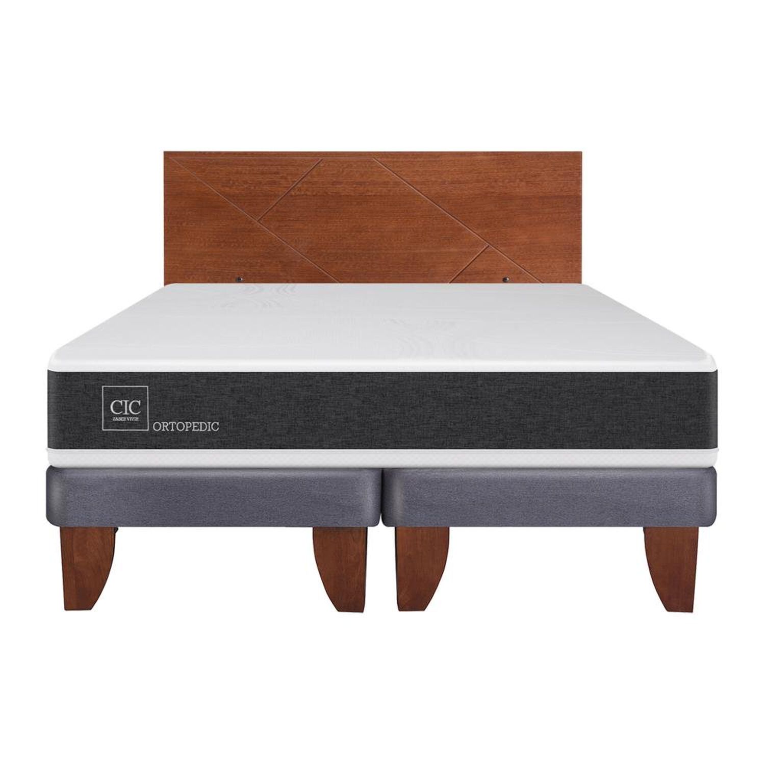 Cama Europea Cic Ortopedic / 2 Plazas / Base Dividida + Respaldo image number 0.0