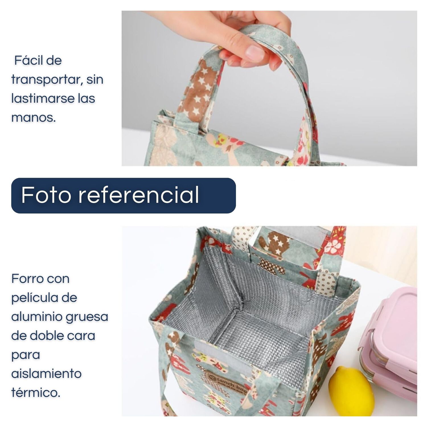 Lonchera T&eacute;rmica Estampada Port&aacute;til De Mano Picnic image number 4.0