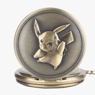 Reloj De Bolsillo Con Cadena De Pok&eacute;mon Pikachu