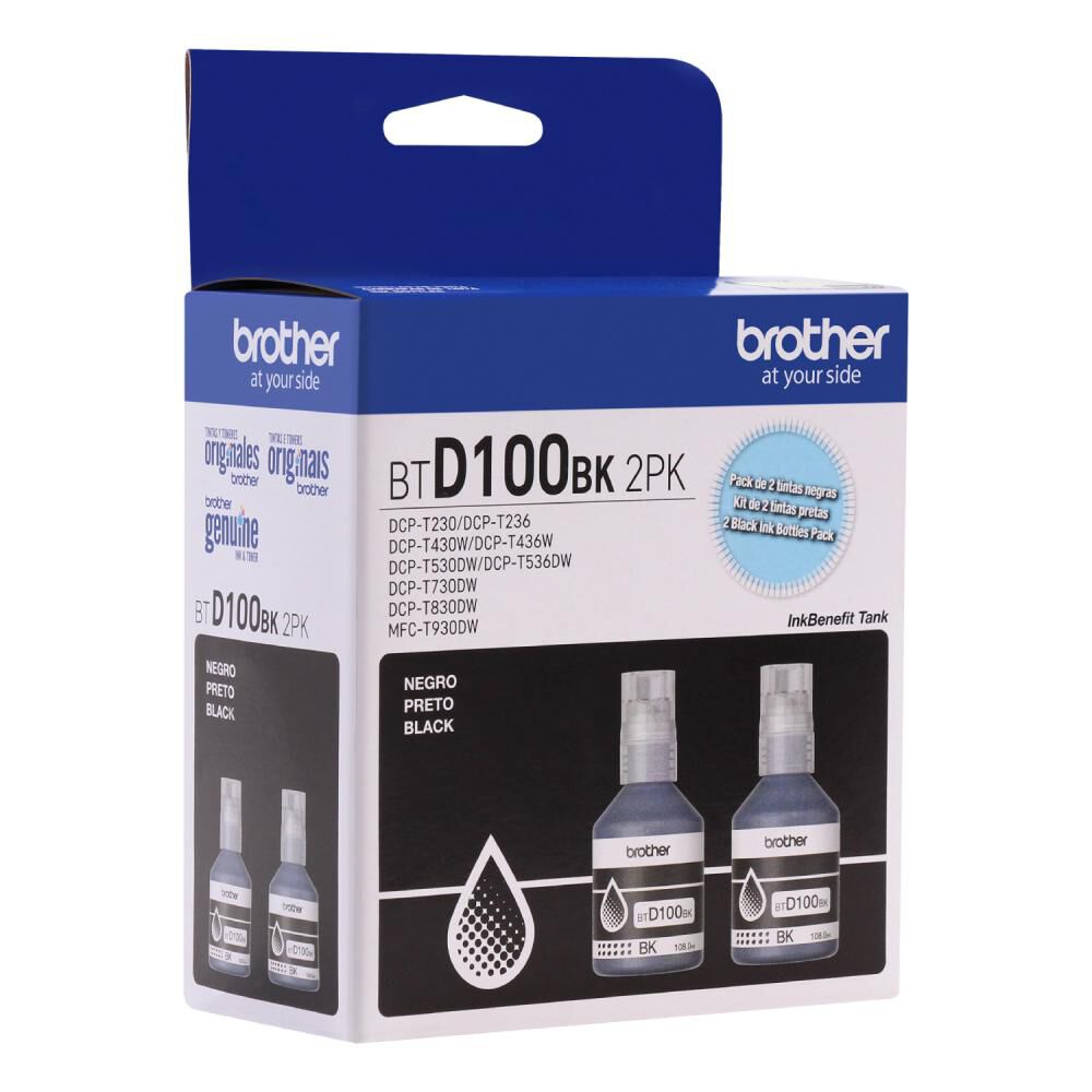 Pack Tinta Negra Brother BTD100BK 2PK Black image number 3.0