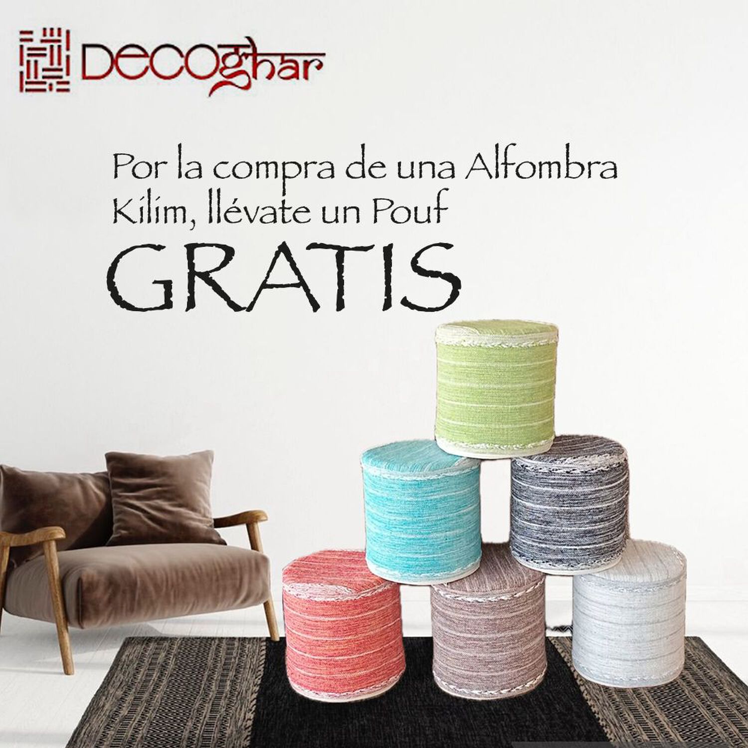 Pack Kilim Turquesa (alfombra + Pouf)150x210 image number 0.0