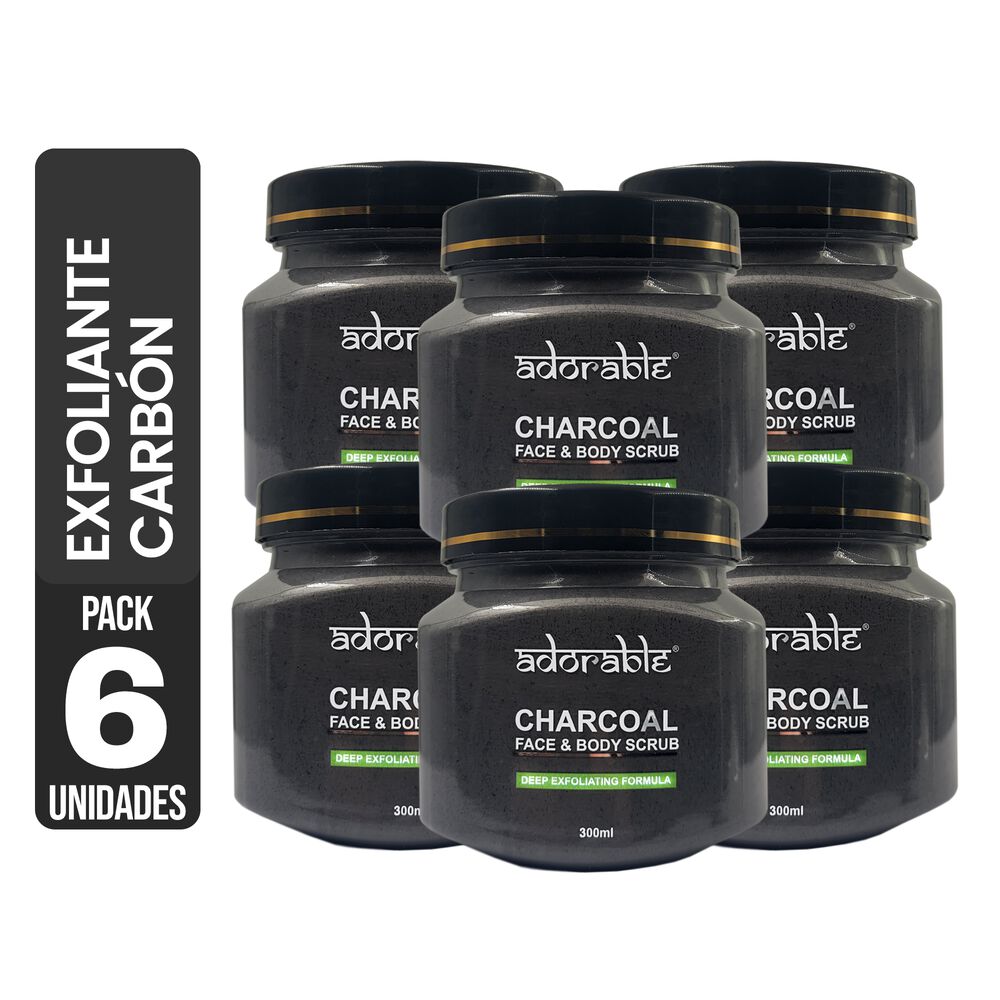 Pack 6 Uds Adorable Exfoliante Cuerpo Y Rostro Carbn 300 Ml image number 1.0