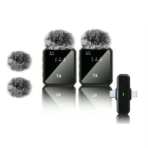 Micr&oacute;fono Inal&aacute;mbrico Dual F15-2 Para Grabaciones De Audio.