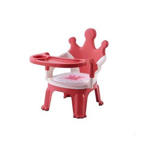 Silla De Comer Bebe Port&aacute;til Corona Con Bandeja Rosa