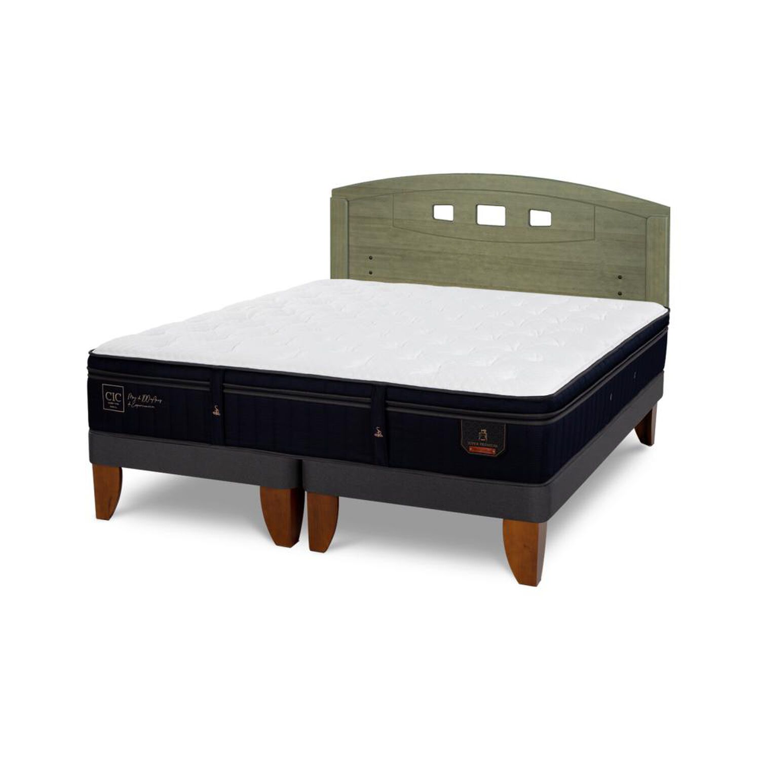 Cama Europea Cic Linea Premium / 2 Plazas / Base Dividida + Respaldo image number 5.0