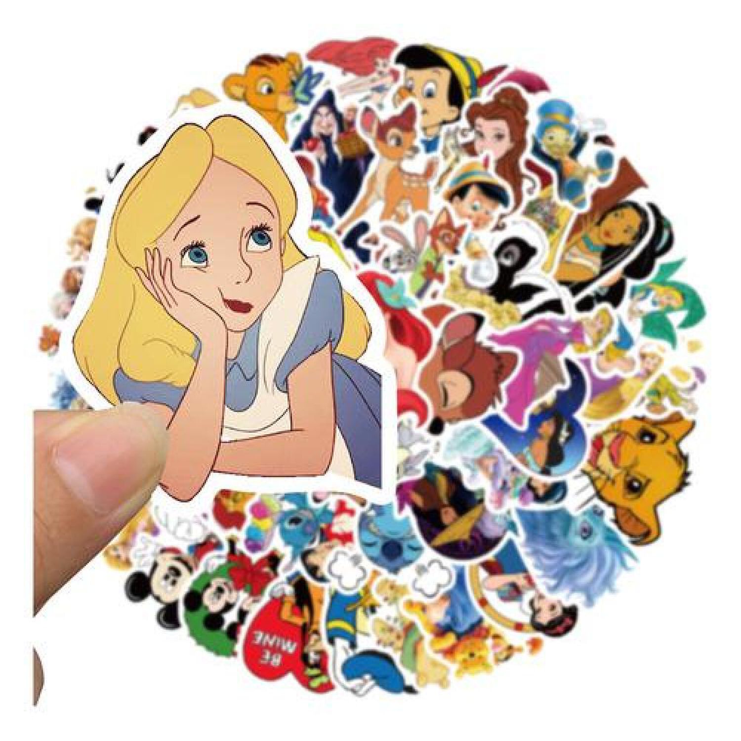 Pack 50 Sticker Dibujos Animados Princesas Stich Mickey image number 3.0