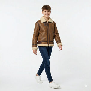 Chaqueta Ni&ntilde;o Aviador Estilo Piloto Abrigada Invierno