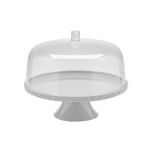 Porta Torta Con Pedestal Blanco 30 Cm