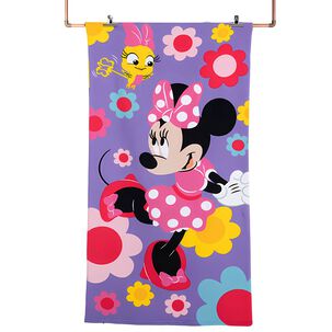 Toalla De Playa Minnie Flower 70x140cm Con Bolso - Ps