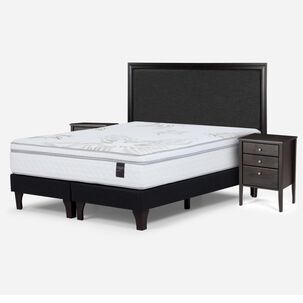Cama Europea Rosen Nolita / 2 Plazas / Base Dividida + Set De Maderas Nolita Grafito