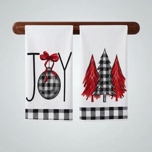 Set 2 Pa&ntilde;os De Cocina Navide&ntilde;os 45 70 Cm Christmas Joy R