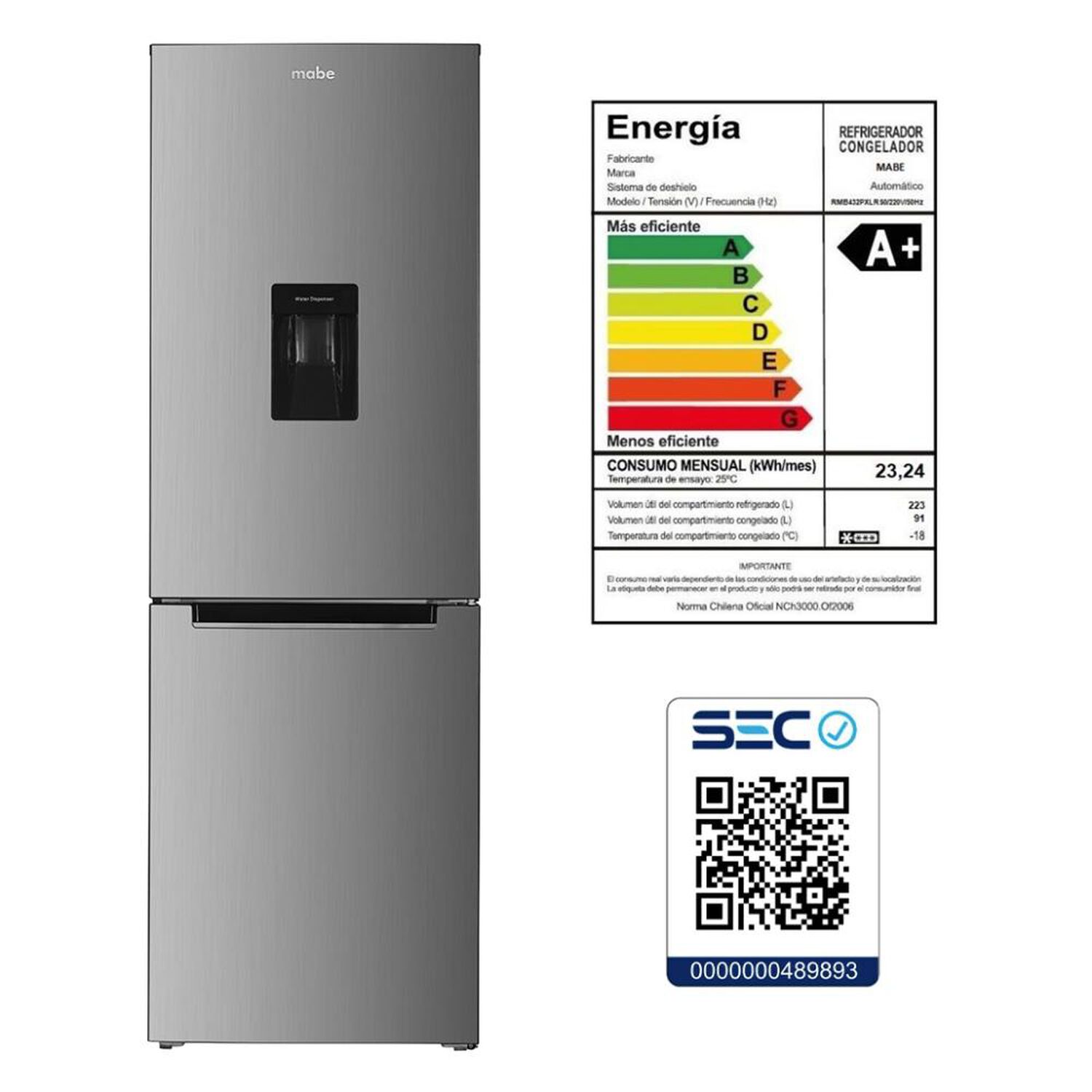 Refrigerador Bottom Freezer Mabe RMB432PXLRS0 / No Frost / 314 Litros / A+ image number 10.0