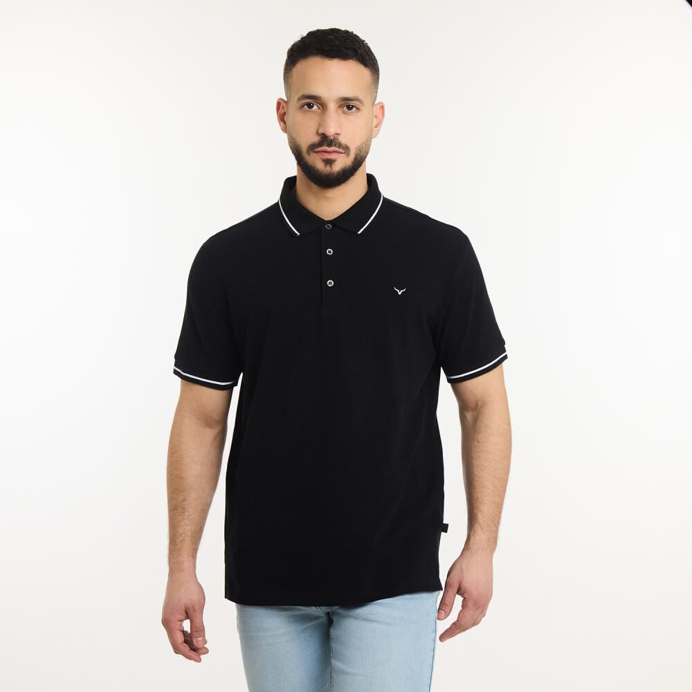 Polera Manga Corta Piqu&eacute; Hombre Az Black image number 0.0