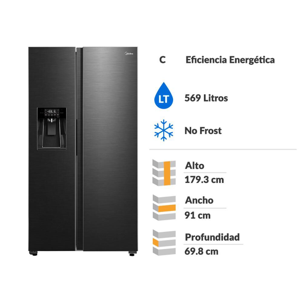 Refrigerador Side By Side Midea MDRS761FGEDX / No Frost / 569 Litros / C image number 1.0