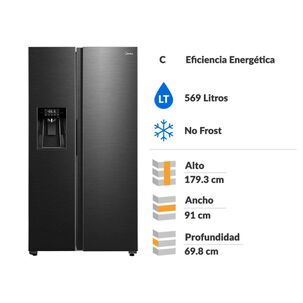 Refrigerador Side By Side Midea MDRS761FGEDX / No Frost / 569 Litros / C