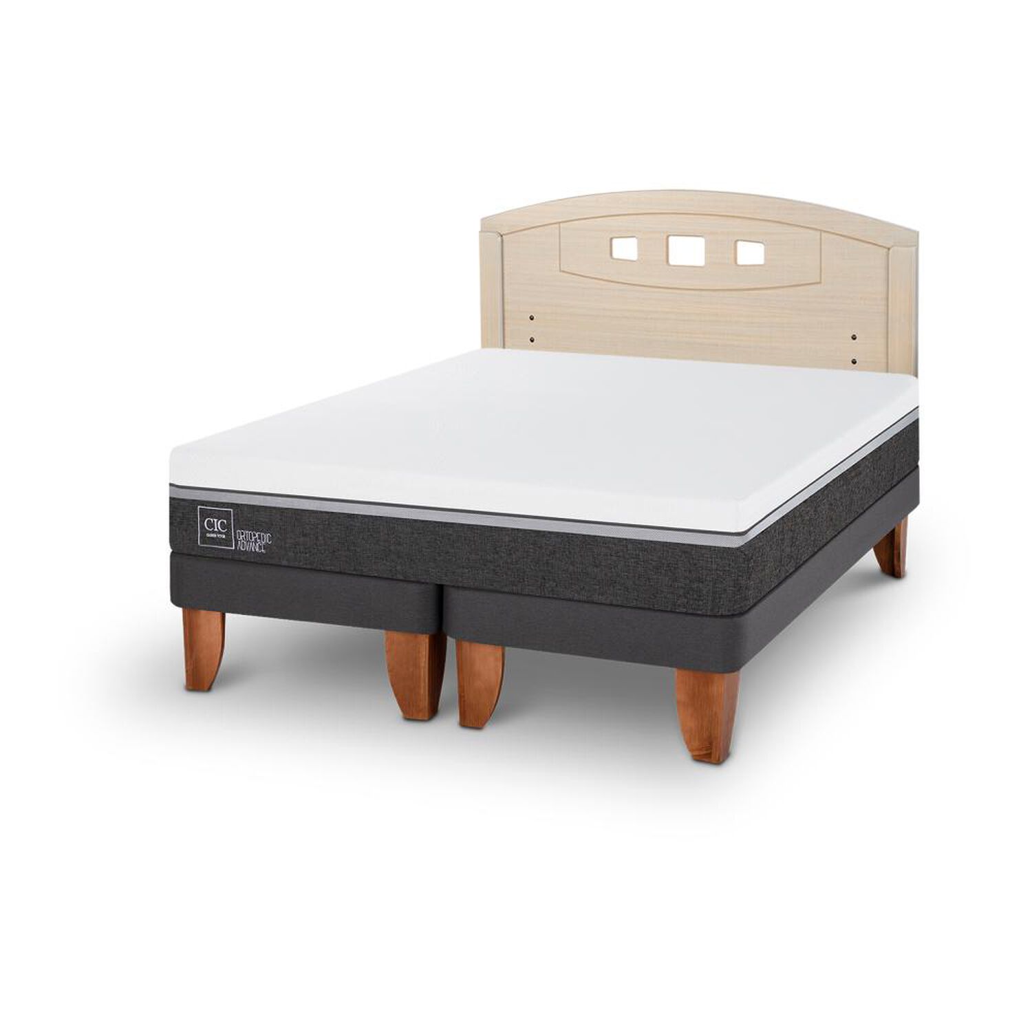 Cama Europea Cic Ortopedic Advance / 2 Plazas / Base Dividida + Respaldo image number 4.0