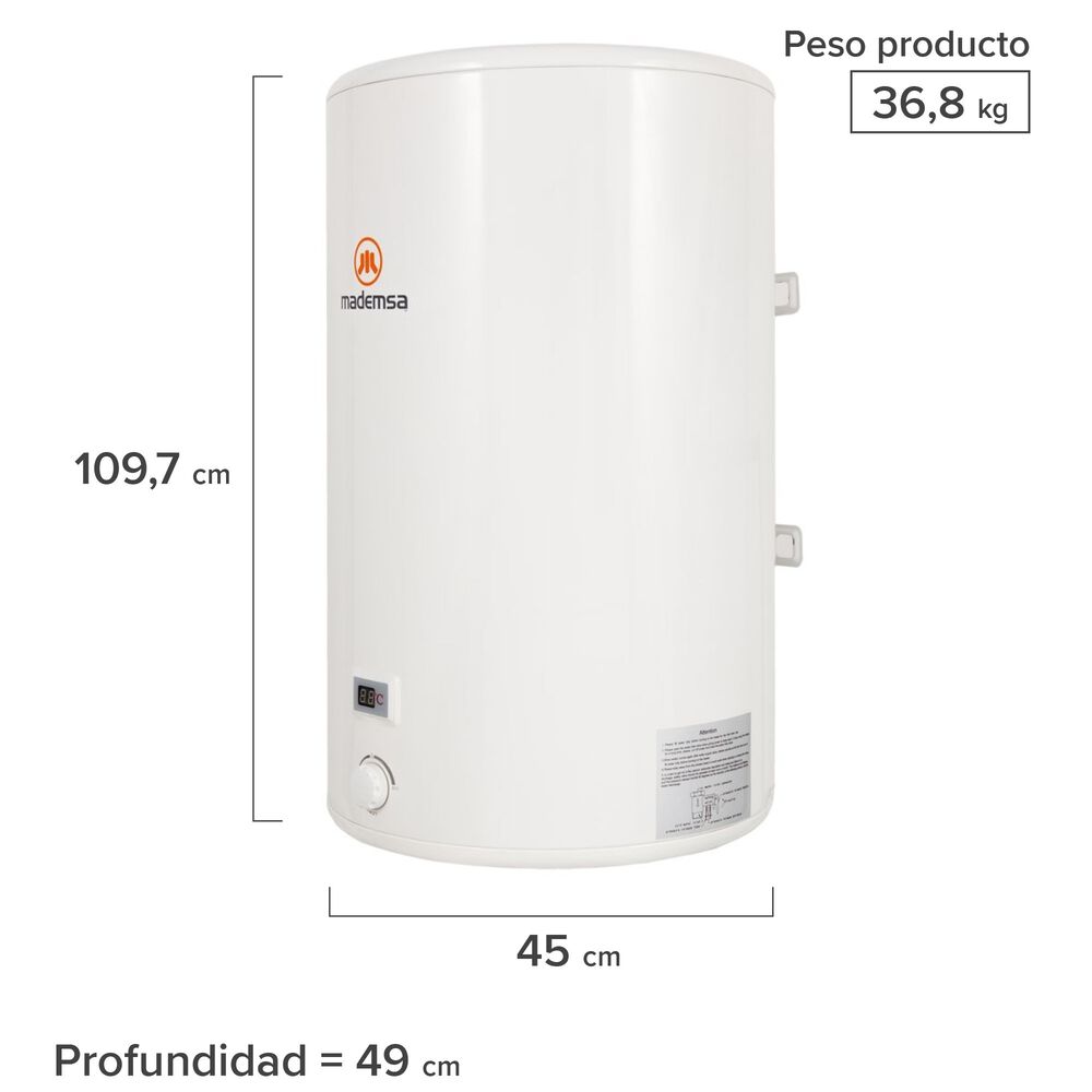 Termo El&eacute;ctrico Mademsa 120 Litros Mural Term 120 Blanco image number 1.0