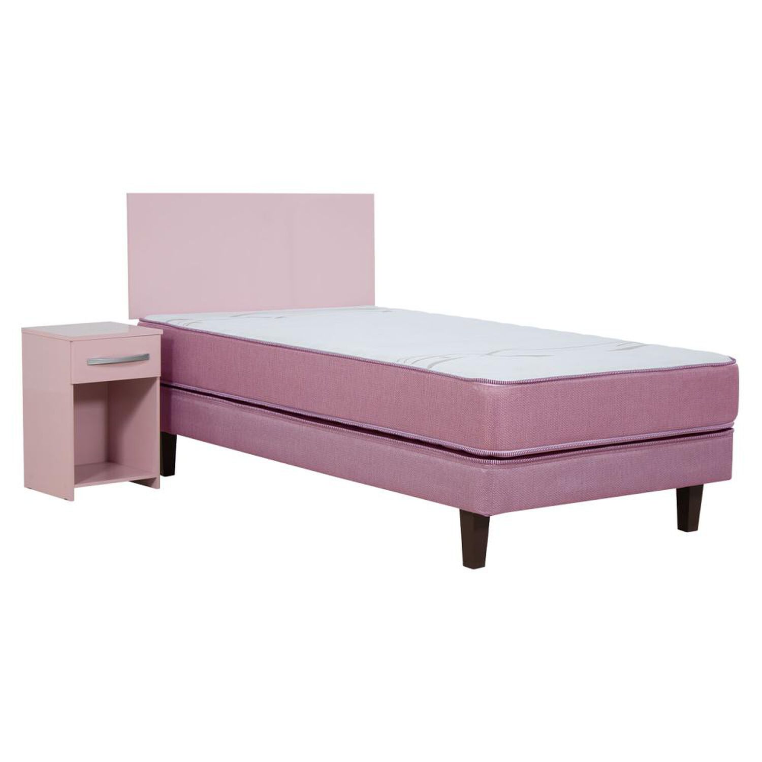 Cama Europea Mantahue Color / 1 Plaza / Base Normal  + Set De Maderas image number 1.0