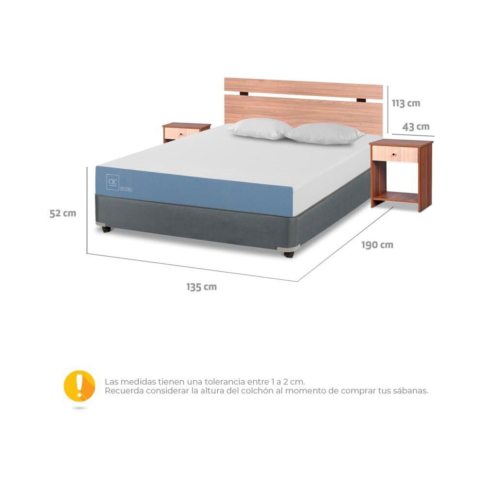 Cama Americana Cic Excellence / Full / Base Normal + Set De Maderas + Almohadas image number 2.0