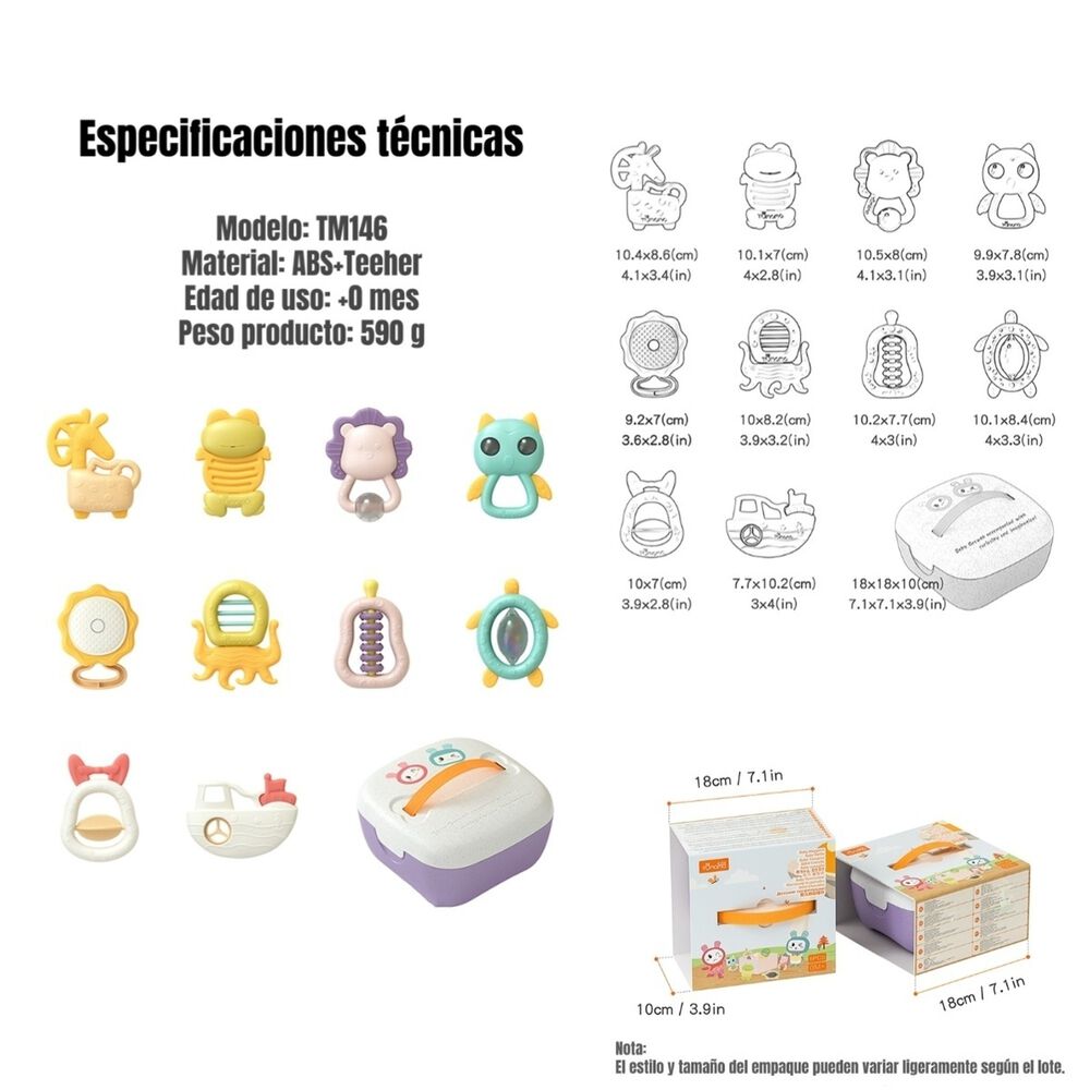 Mordedores Juguetes Sensoriales Educativos Tm146 Lubabycas image number 3.0
