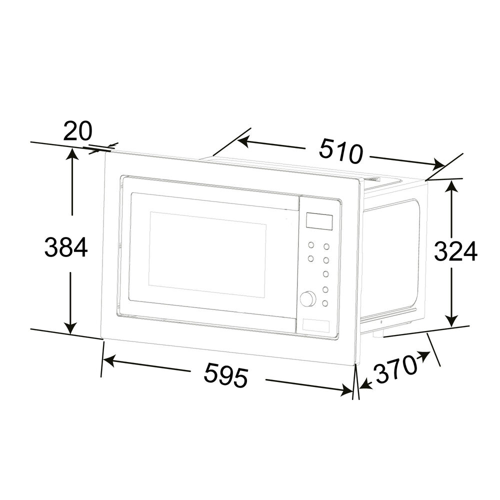 Horno Microondas Empotrable Negro 25l image number 4.0