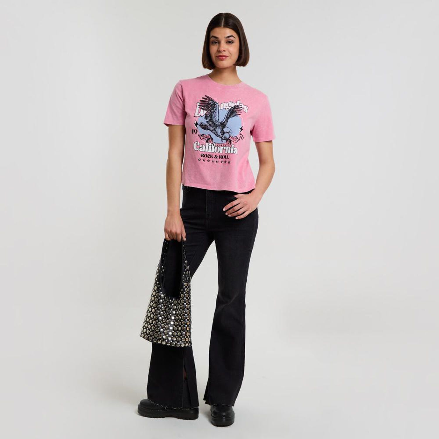Polera Vintage Manga Corta Cuello Redondo Mujer Rolly Go image number 1.0