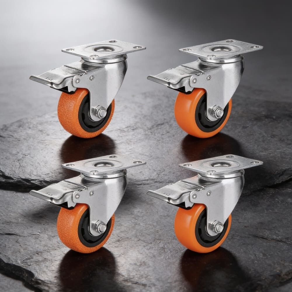 Set X4 Ruedas De 3 Pulgada Giratoria Para Muebles Con Frenos image number 0.0