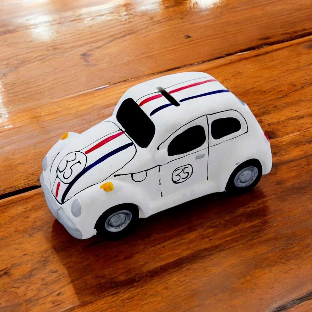 Alcancia Decorativa De Cer&aacute;mica Dise&ntilde;o Auto Escarabajo image number 3.0