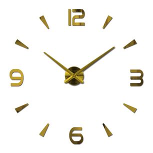 Reloj De Pared Con Pegatinas De Espejo Acr&iacute;lico Plata21