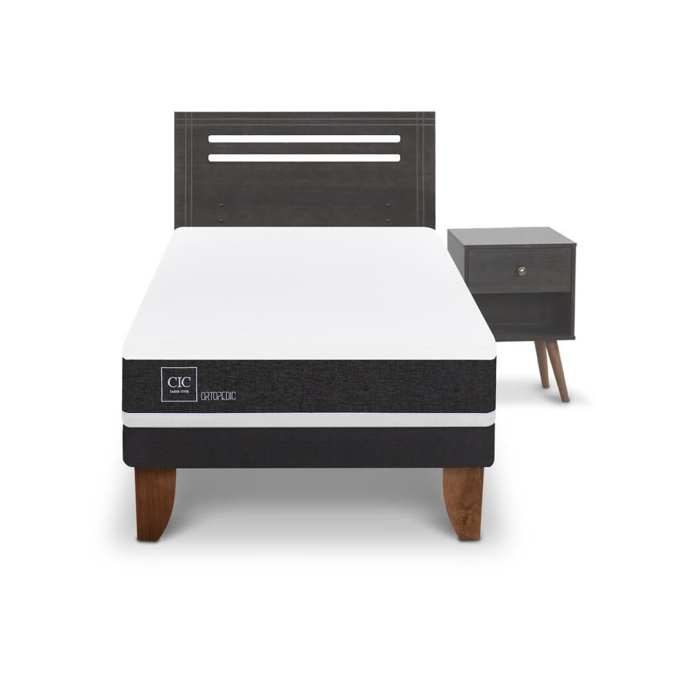 Cama Europea Cic Ortopedic / 1.5 Plazas / Base Normal + Set De Maderas image number 0.0