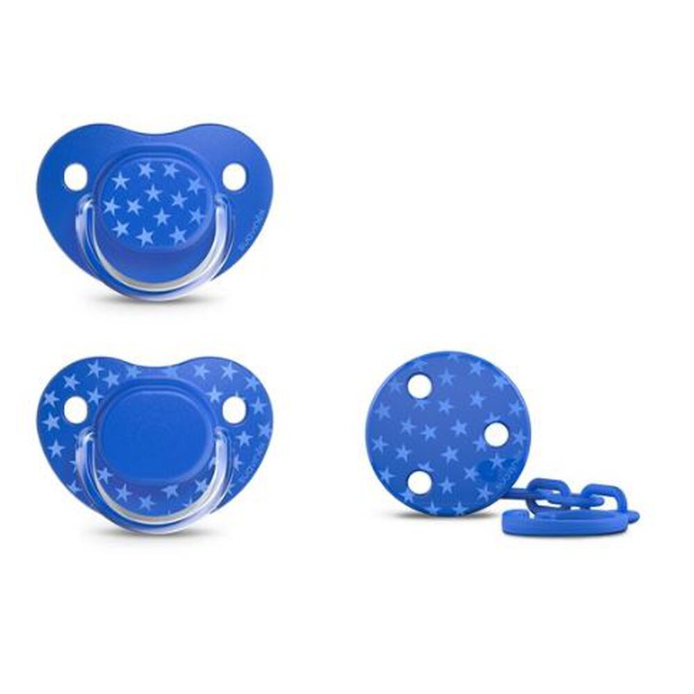 Pack 2 Chupetes Tetina Anatomica 6/18m + Broche The Basics image number 0.0