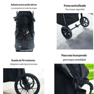 Coche De Paseo Con Posa Vaso 4 Años Iron Gris Lubabycas