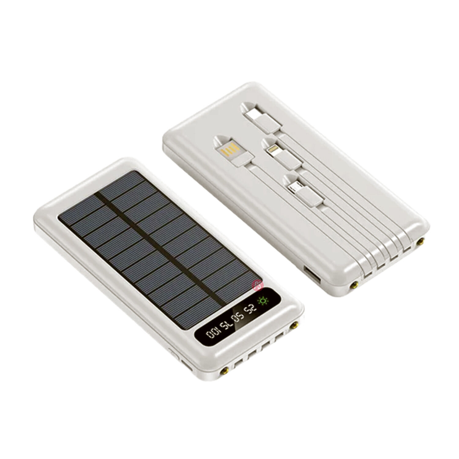 Power Bank Solar 10000mah Con Cable Carga Blanco - Ps image number 1.0