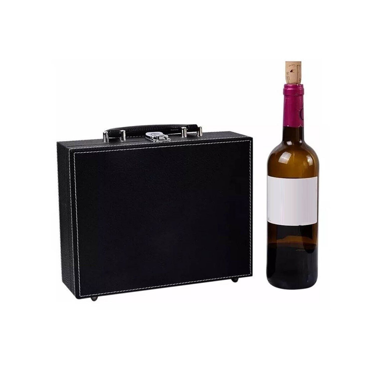 Set Malet&iacute;n Descorchador De Vino Eco Cuero Elegante image number 2.0