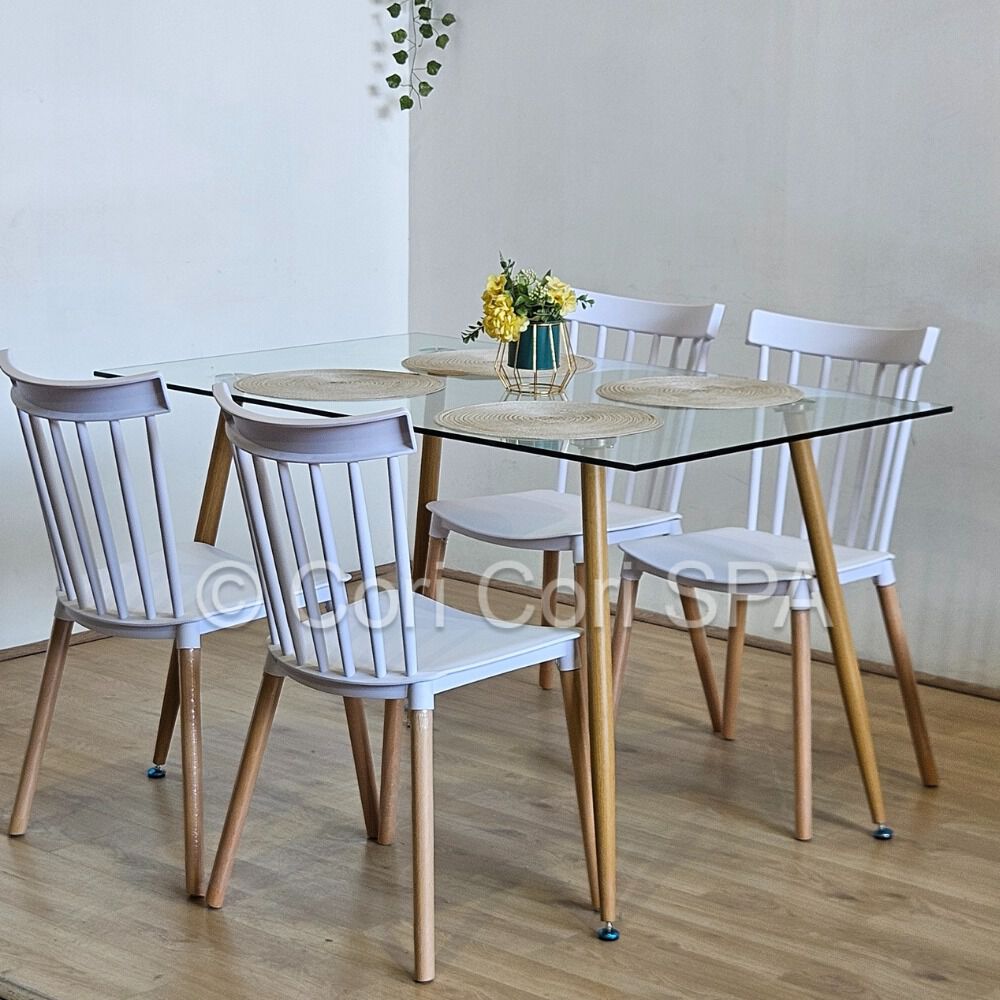 Comedor Vidrio Templado 120x80cms + 4 Sillas Windsor image number 2.0